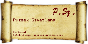 Puzsek Szvetlana névjegykártya